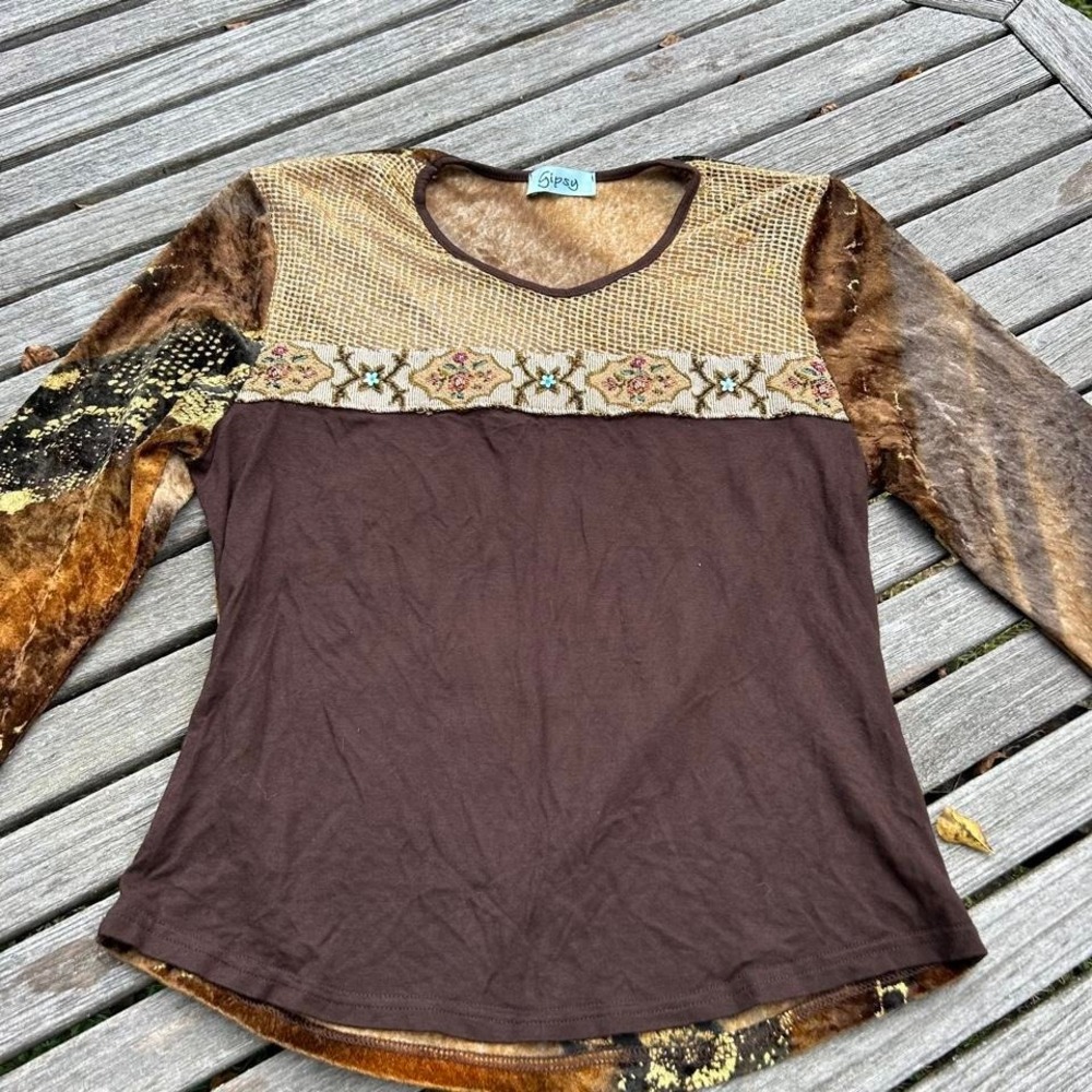 Vintage Y2K long Sleeve fairy top by Gypsy small whimsy spring summer - Picture 2 of 8